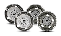 Pacific Dualies Polished Stainless Steel Wheel Simulators 4/Set