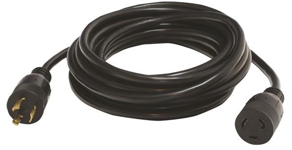 Extension Cord; Mighty Cord (TM); 3 Prong With Twist Lock; Single Output; 20 Amp; 25 Foot Length; Black; Without Plug Head Handle 