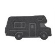 Camco Life is Better at the Campsite Scrub Rug- Gray, Retro Class C, 26 ½-inches (W) x 14 9 / 16-inches (H) 53114 
