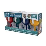  Camco Life is Better at the Campsite Wine Tumblers, 4-Pack, American Vintage 53465 