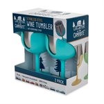 Camco Life is Better at the Campsite Wine Tumblers, 2-Pack, Light Blue 53484 
