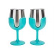  Camco Life is Better at the Campsite Wine Tumblers, 2-Pack, Light Blue 53484 