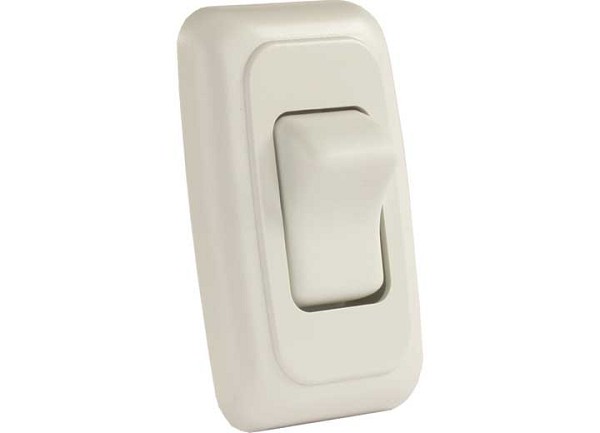  JR Products 12005 Single Rocker Switch Assembly w/Bezel White 