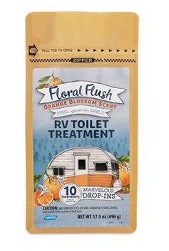  Floral Flush RV Toilet Treatment, Drop-Ins, Orange Blossom, 10 Per Bag 41491 