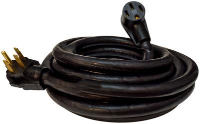 Power Supply Cord, 3 Prong, Single Outlet, 50 Amp, 10 Gauge, 3 Wire, 50 Foot 