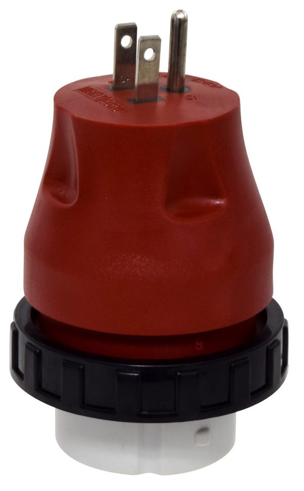 Detachable RV Adapter Plug 15 AMP M- 50 AMP Locking F A10-1550DAVP 